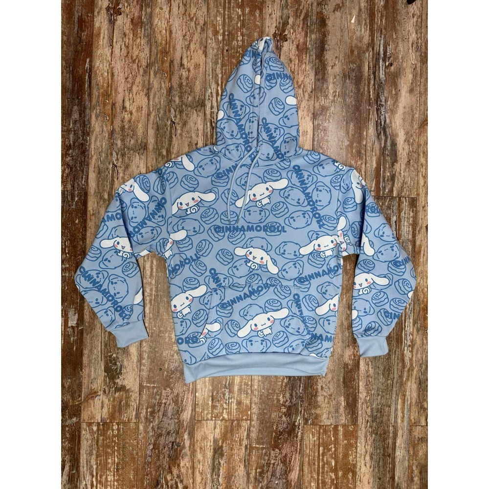 Cinnamoroll By Sanrio All Over Print Hoodie Women's Size Medium Blue Anime